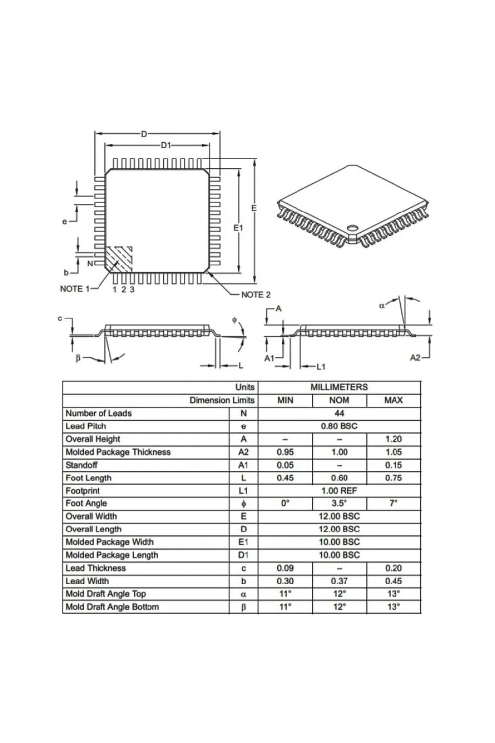 PIC18F45K80-I/PT SMD 8-Bit 64MHz Mikrodenetleyici TQFP-44