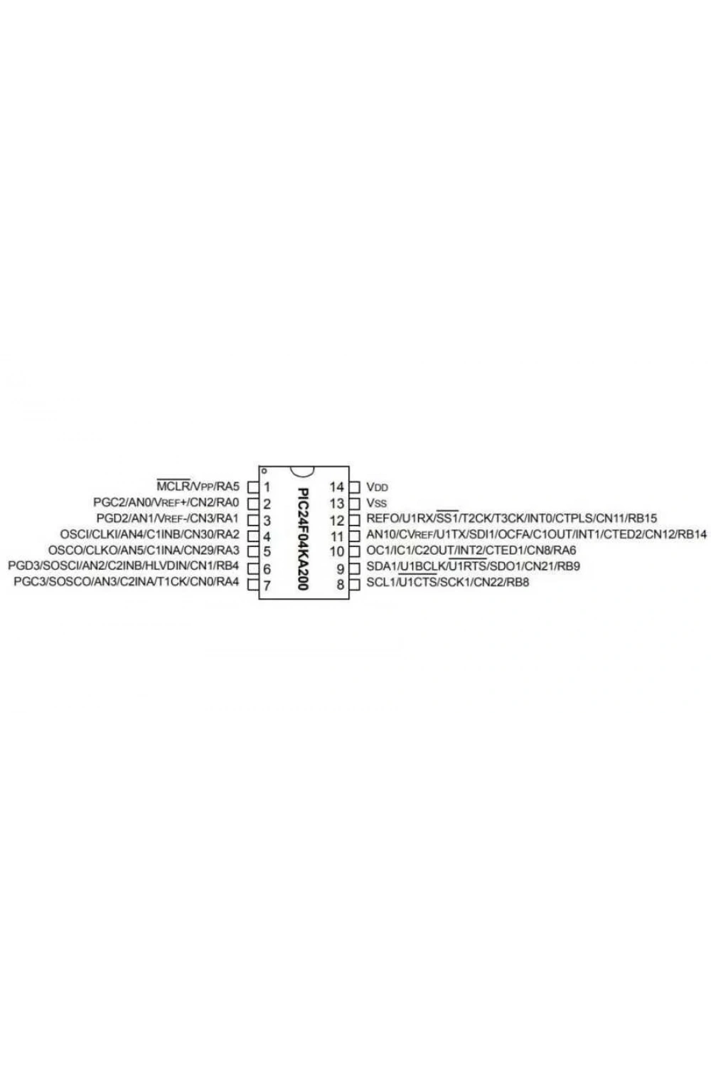 PIC24F04KA200-I/P DIP-14 32MHz Mikrodenetleyici