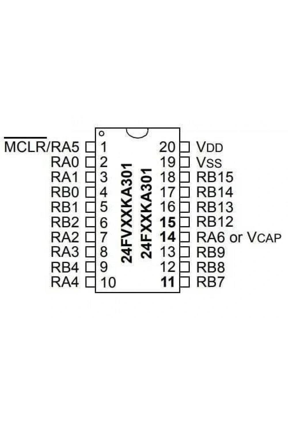 PIC24FV16KA301-I/P DIP-20 32MHz Mikrodenetleyici