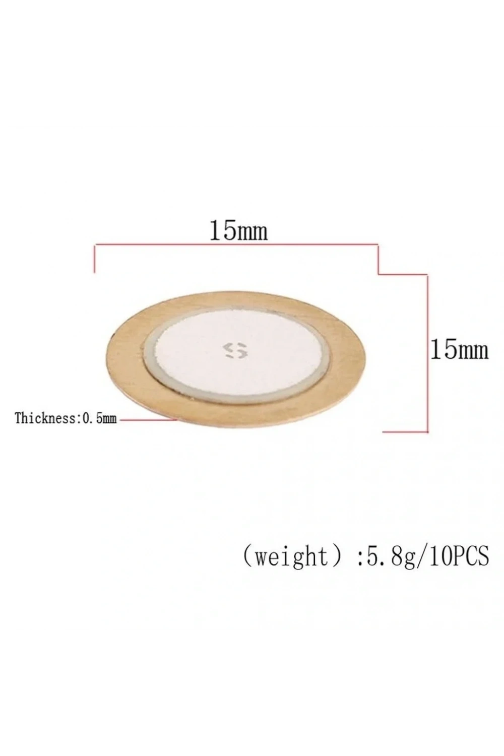 Piezo Disk Element - 15mm Çap Kablosuz 1 Adet