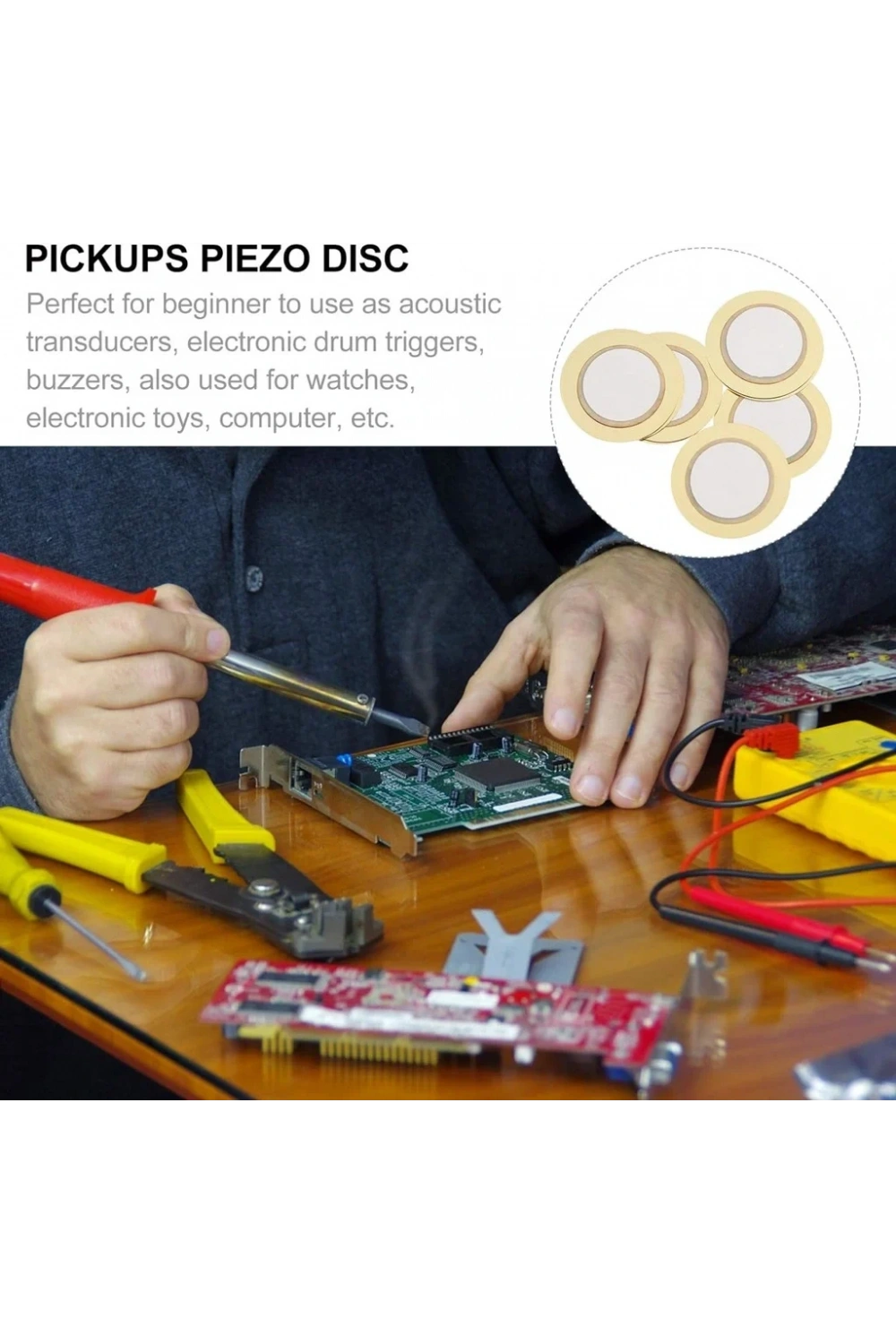 Piezo Disk Element - 15mm Çap Kablosuz 1 Adet