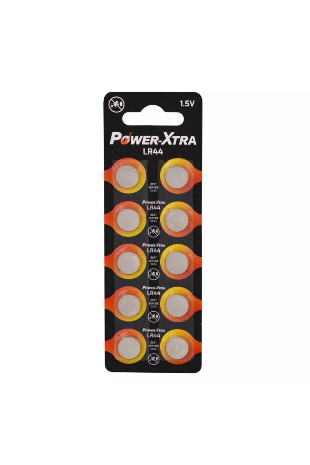 Power-Xtra LR44 1.5V Alkalin Pil 1.5V LR44 Düğme Pil 10lu Kart Paket