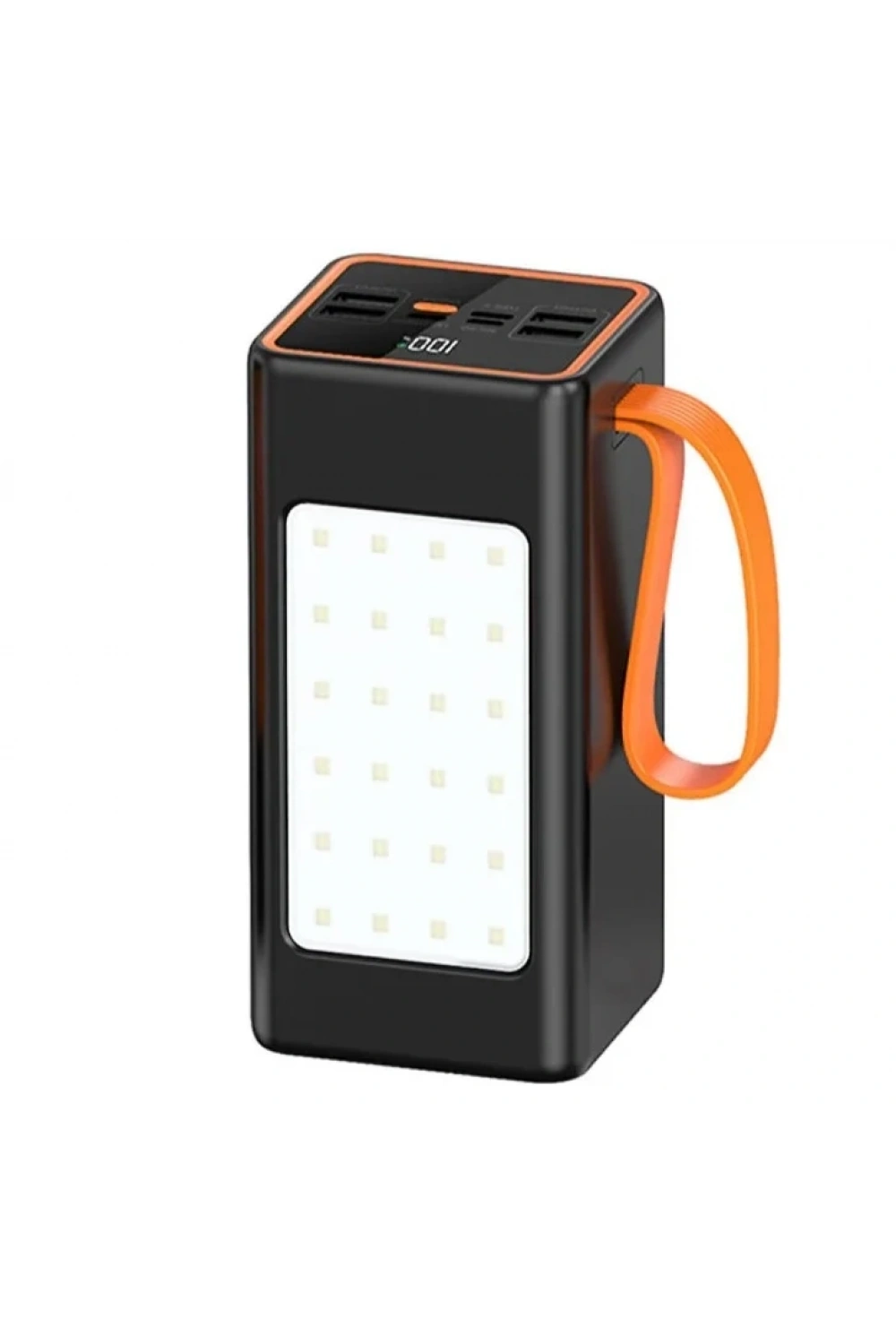 PW-55 4xUSB 22.5W LCD Göstergeli Kordonlu Kamp Işıklı 50.000mAh Powerbank