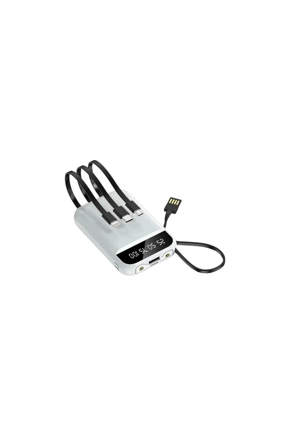 PW-97 2.4A LCDli 1xUSB-A Dahili Mikro Type-C Lightning 10.000mAh Powerbank
