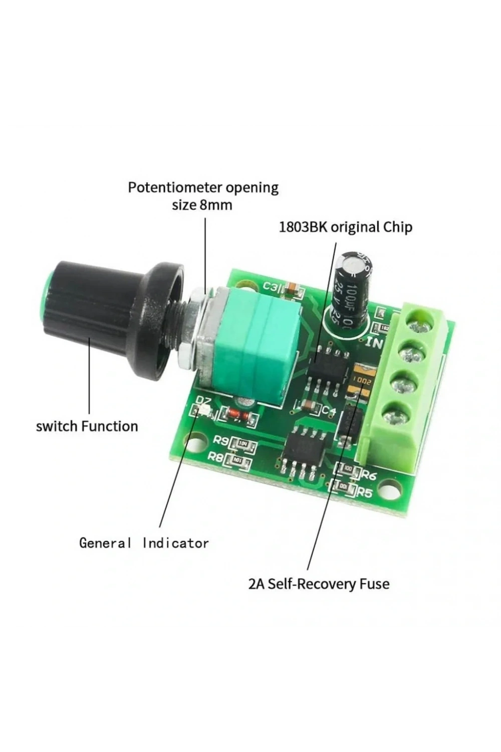 PWM DC Motor Hız Kontrol Devresi 1.8-12V 2A