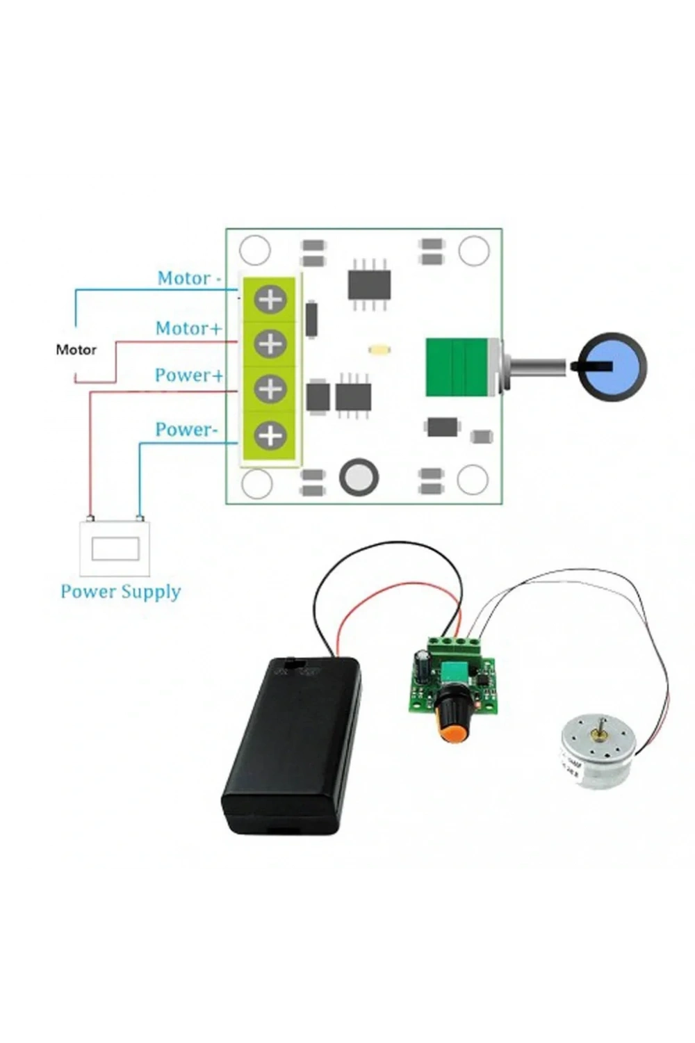 PWM DC Motor Hız Kontrol Devresi 1.8-12V 2A