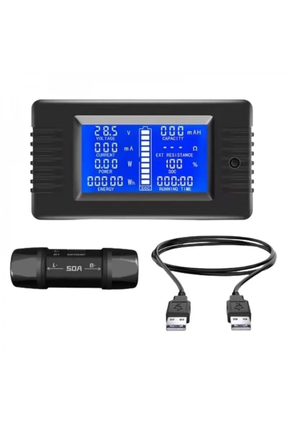 PZEM-015 8-120V 50A Voltmetre Ampermetre - Batarya Kapasite Yöneticisi