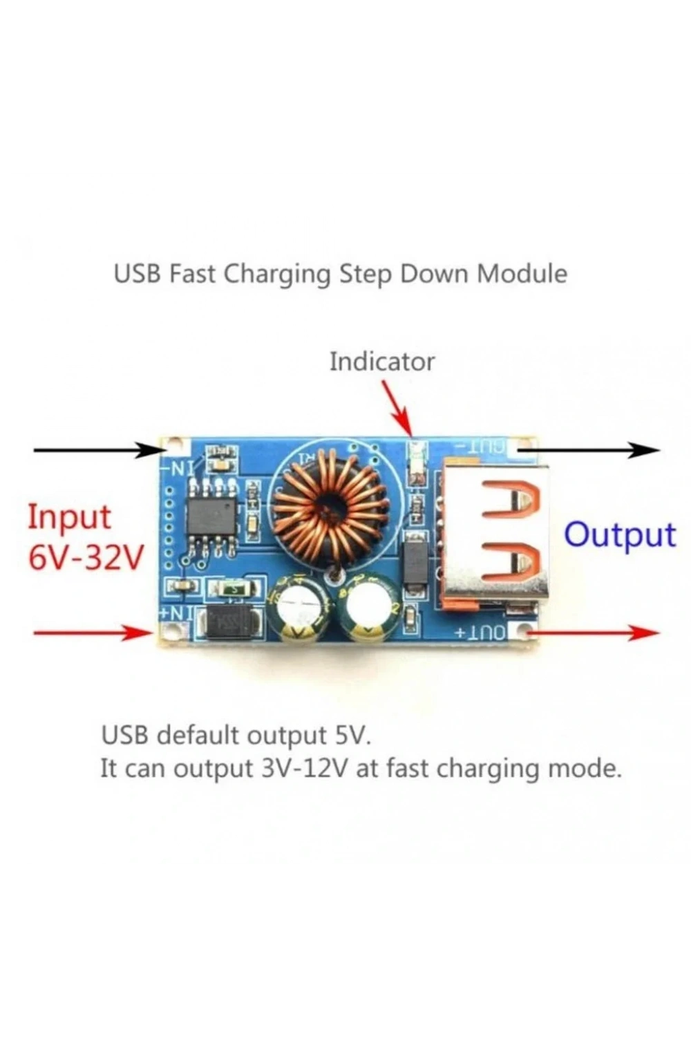 Q3.0 USB Hızlı Şarj Devresi 6-32V