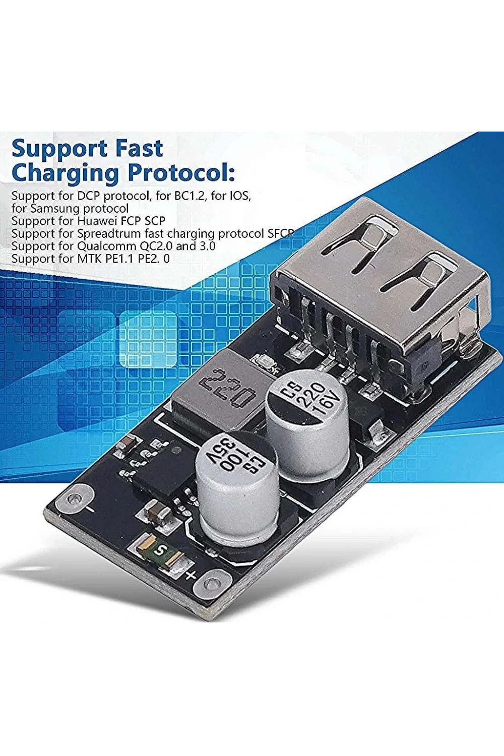 QC2 QC3 Hızlı Şarj Modülü Usb Soket Çıkışı 5V 3A