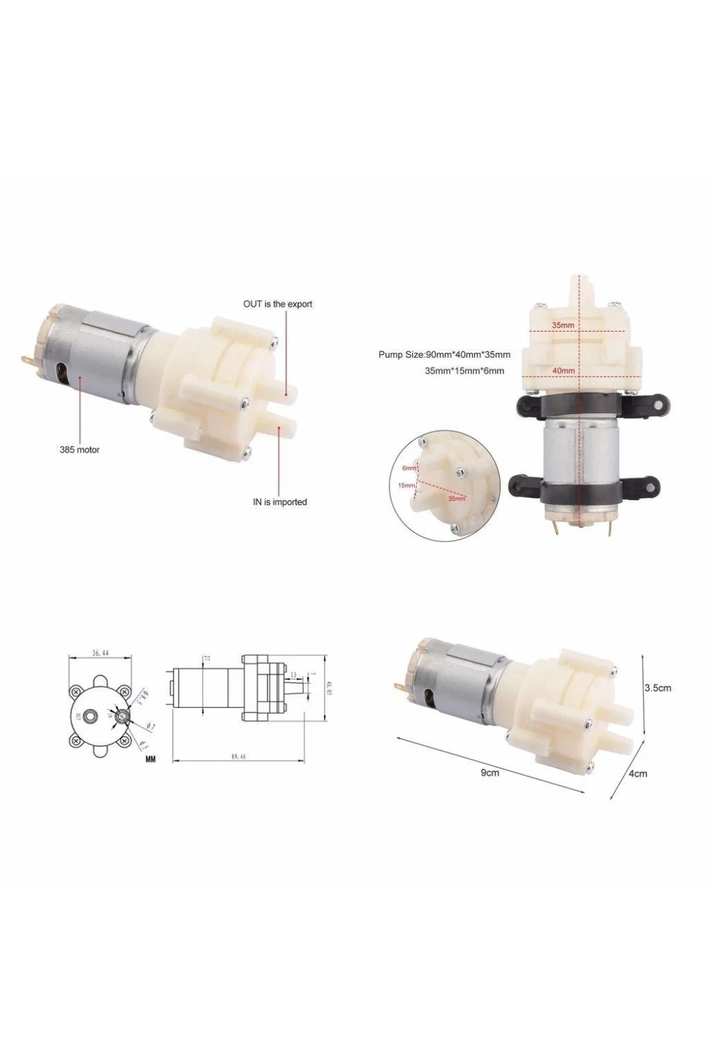 R385 DC 6-12V Mini Akvaryum Ve Su Pompası