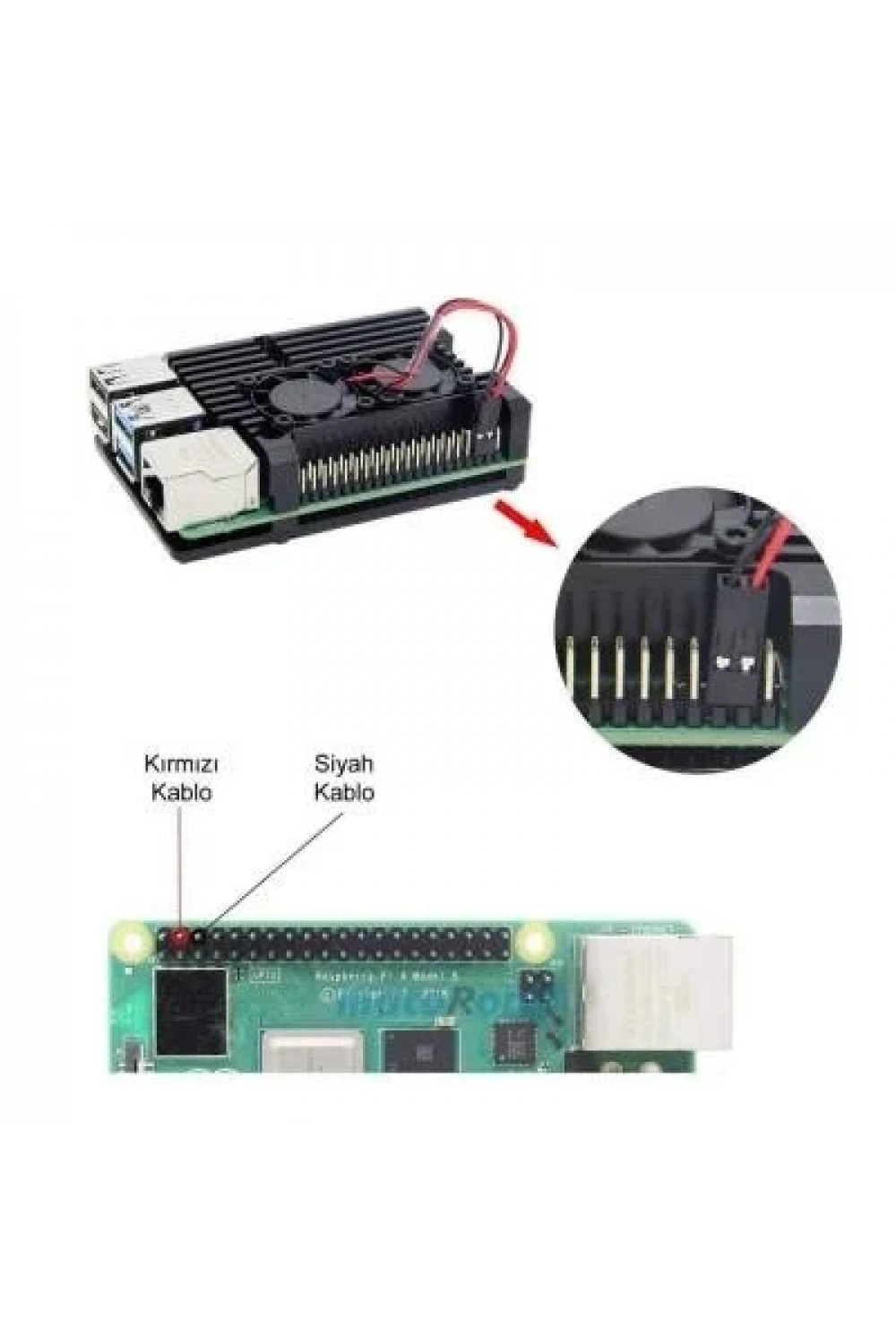 Raspberry Pi 4 Alüminyum Soğutucu Kasa - Çift Fanlı