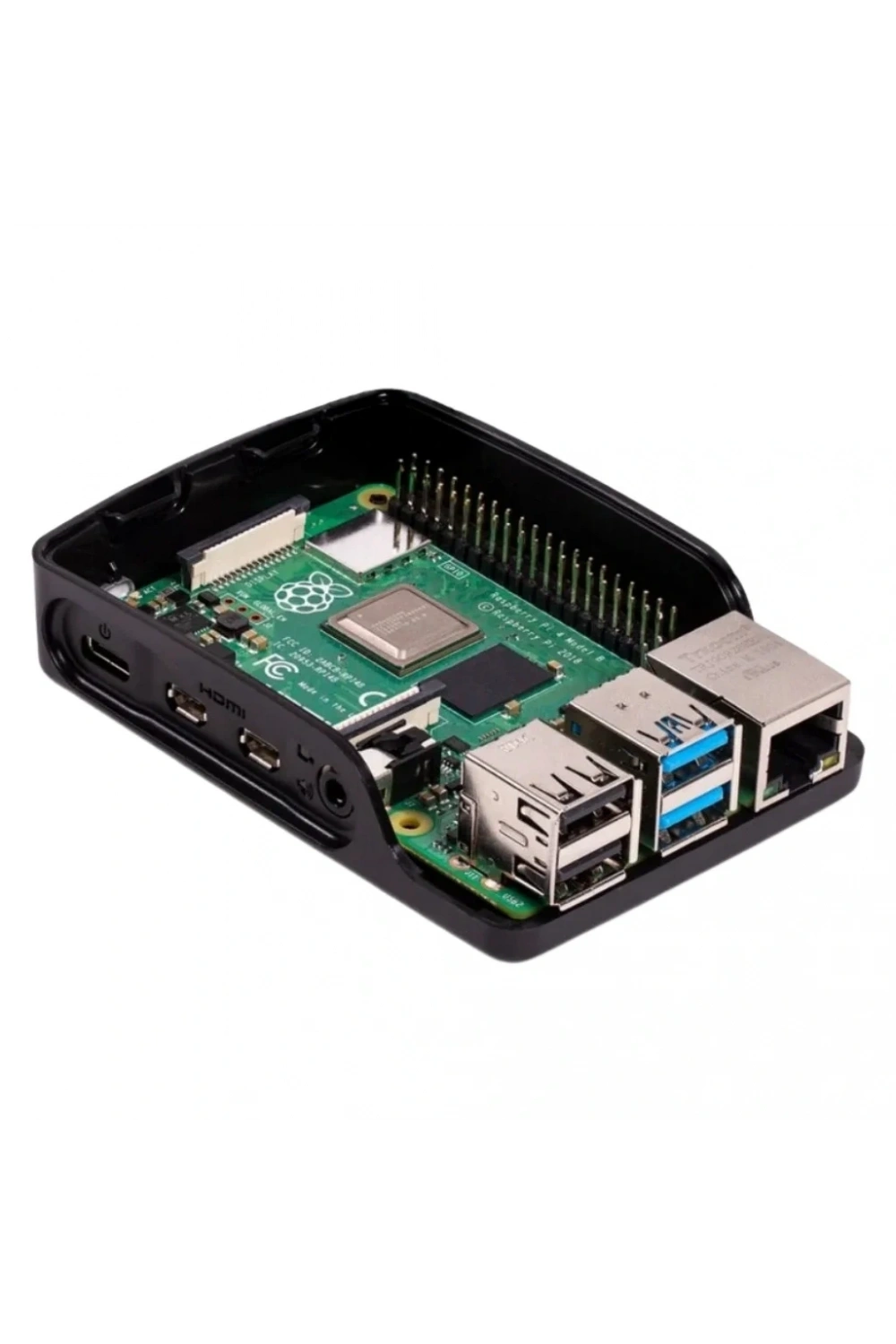 Raspberry Pi 4 Lisanslı Muhafaza Kutusu - Siyah