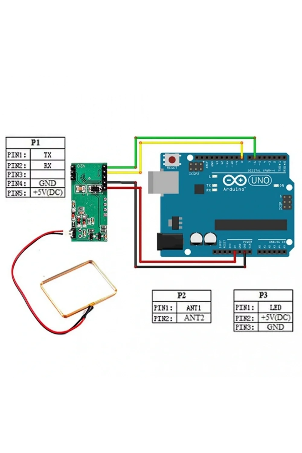 RDM6300 125KHz EM4100 RFID Kart ID Okuyucu Modülü