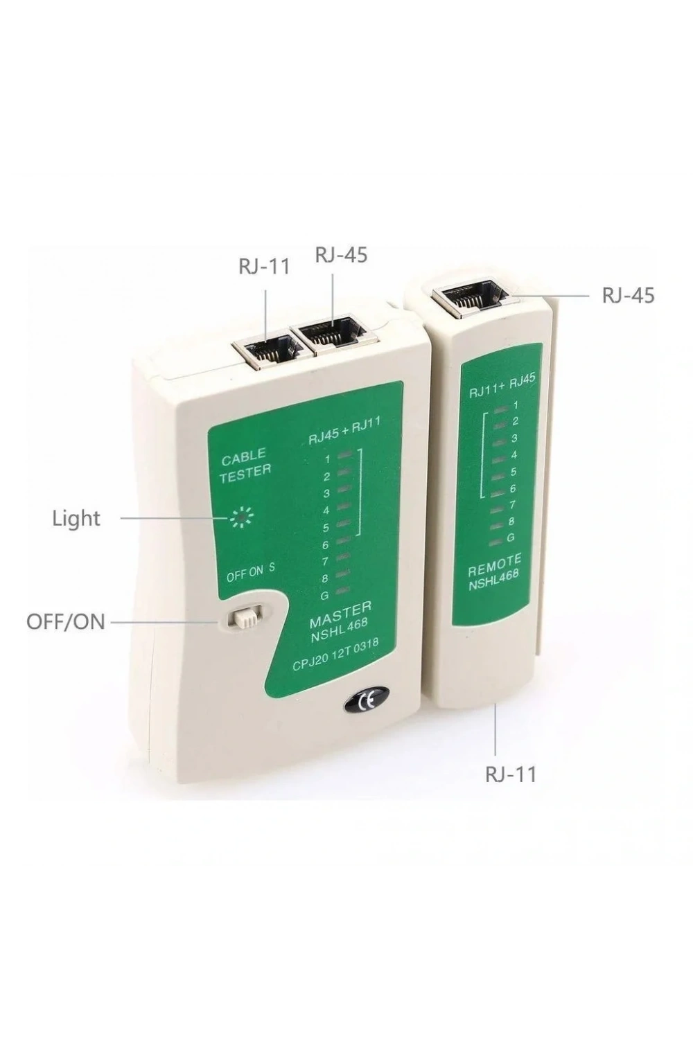 RJ11 RJ45 Cat 5-6 İnternet LAN Kablo Test Cihazı