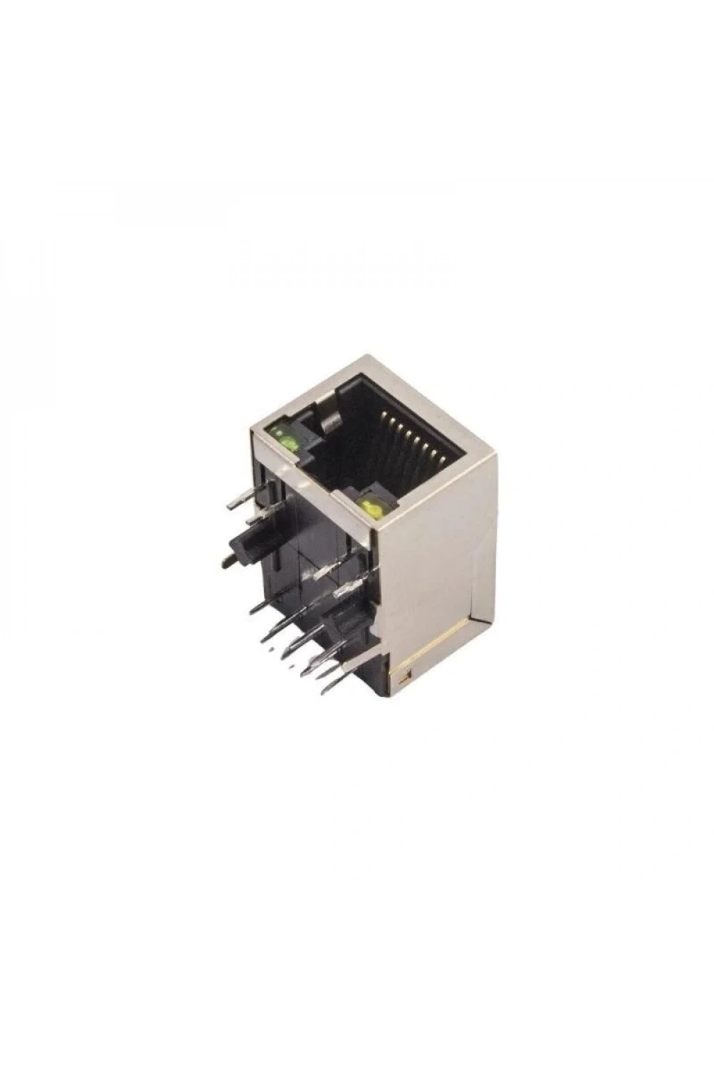 RJ45 Işıklı Dişi Ethernet Konnektörü - PCB Tipi 16x21x13mm