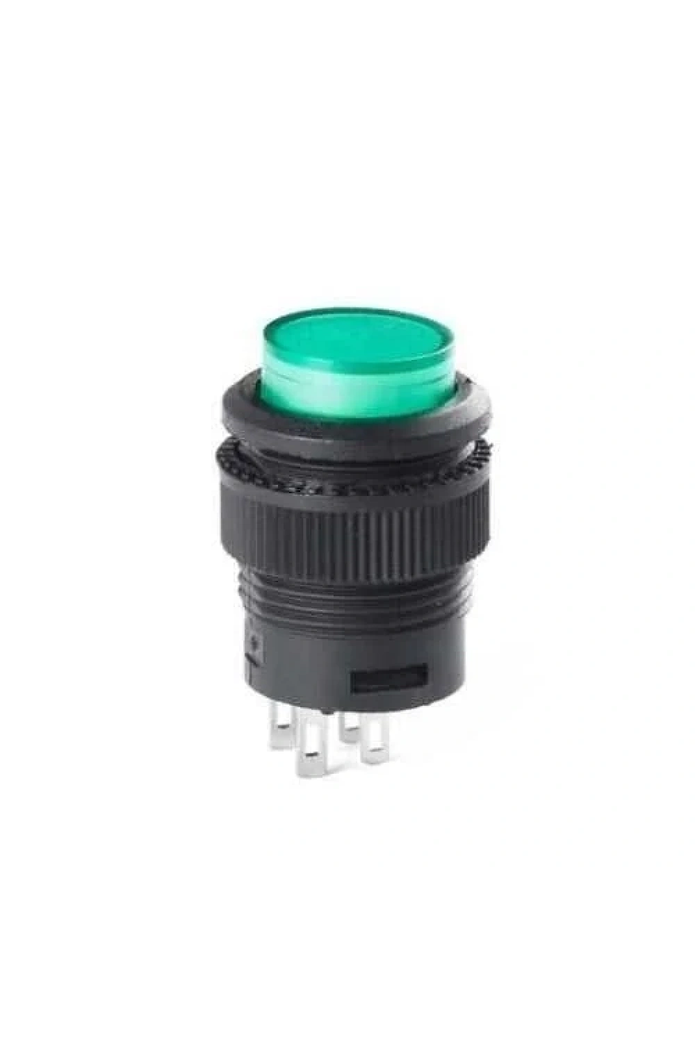 RL16-503B 16MM Plastik 4 Pin Yaylı Buton Yeşil