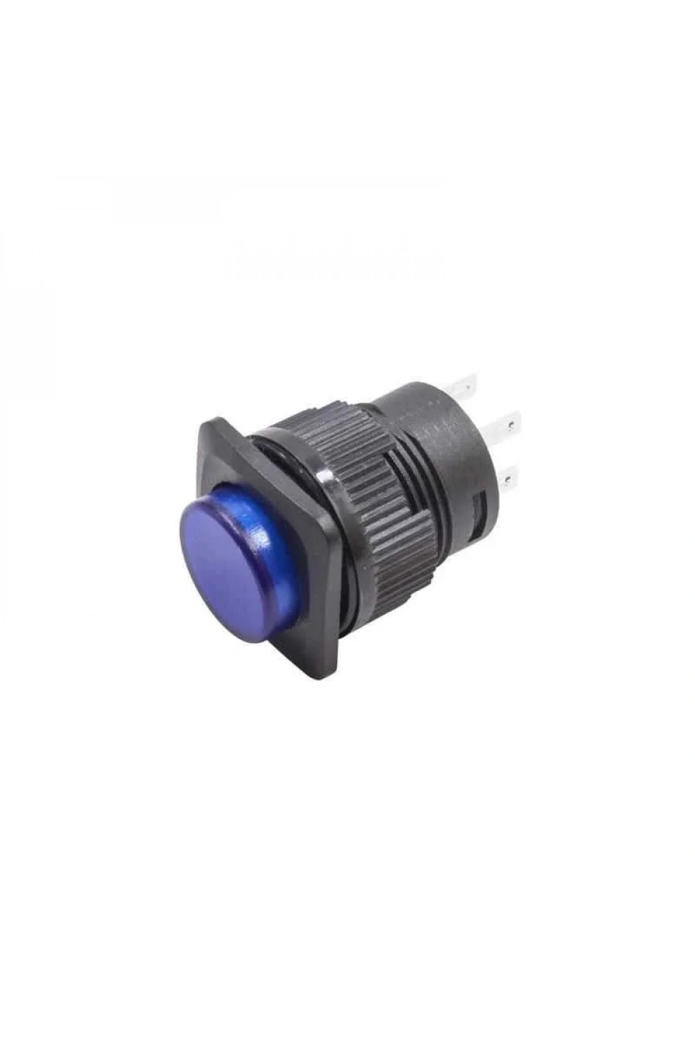 RL16-504B 16MM Plastik 4 Pin Yaylı Buton Mavi