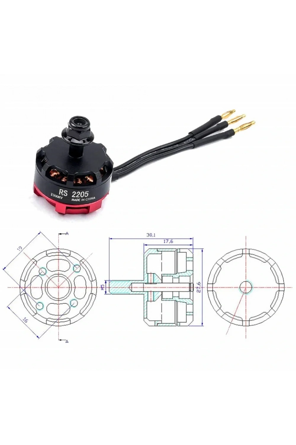 RS2205 2300KV Fırçasız Motor CCW - FPV Yarış Uyumlu