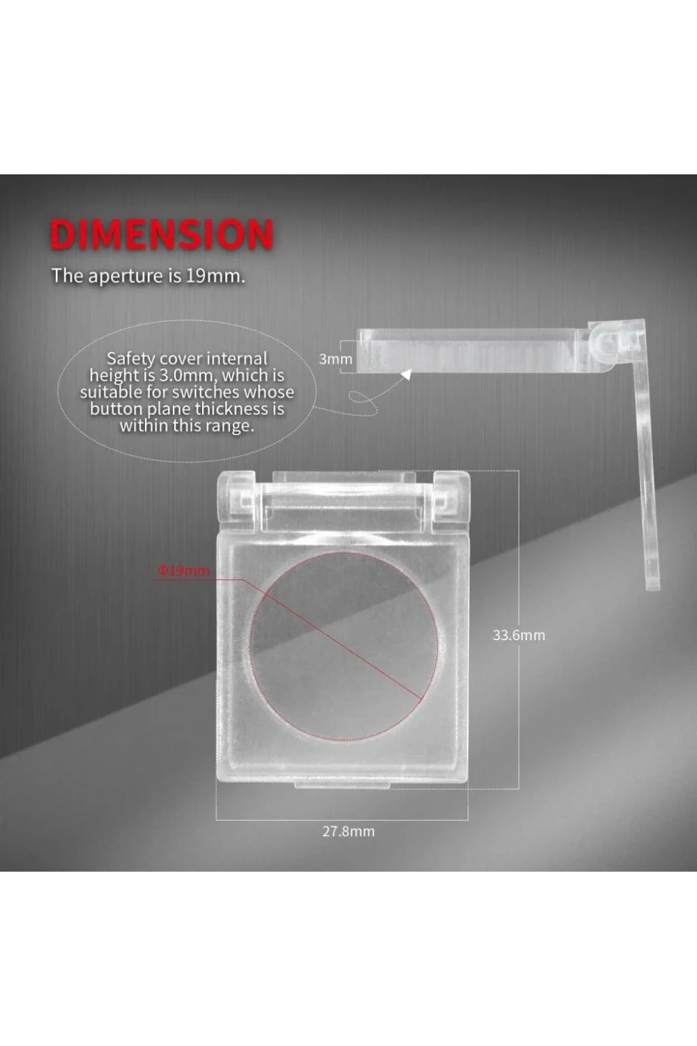 S-019 19mm Yaylı Buton Koruma Kapağı DPC-19