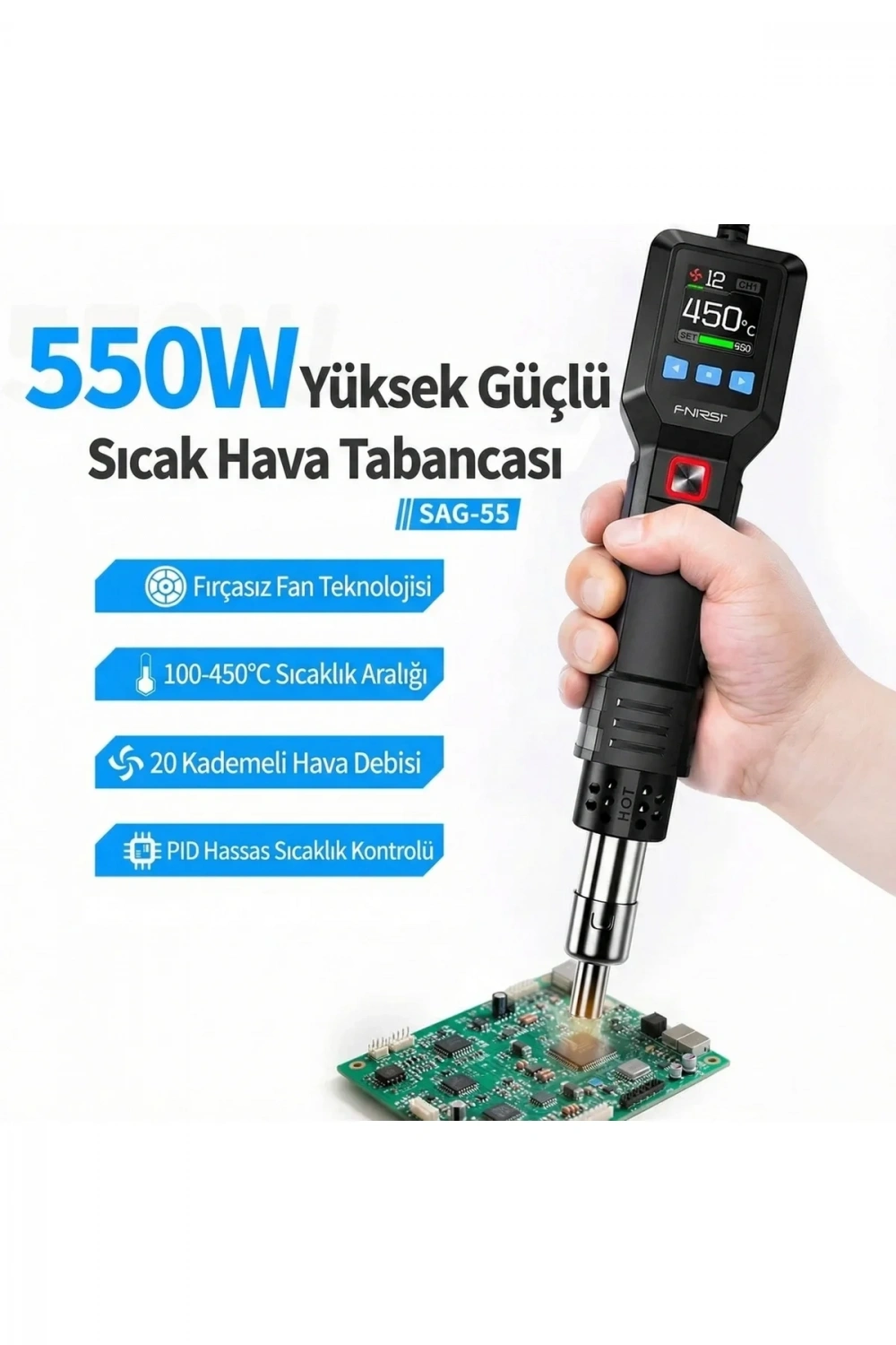SAG-55 High-end configuration(pro) Akıllı Sıcak Hava Tabancası (550W)