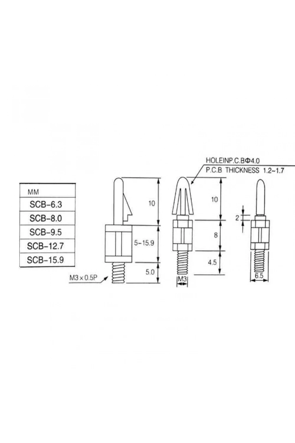 SCB-8 Plastik Tırnaklı Distans