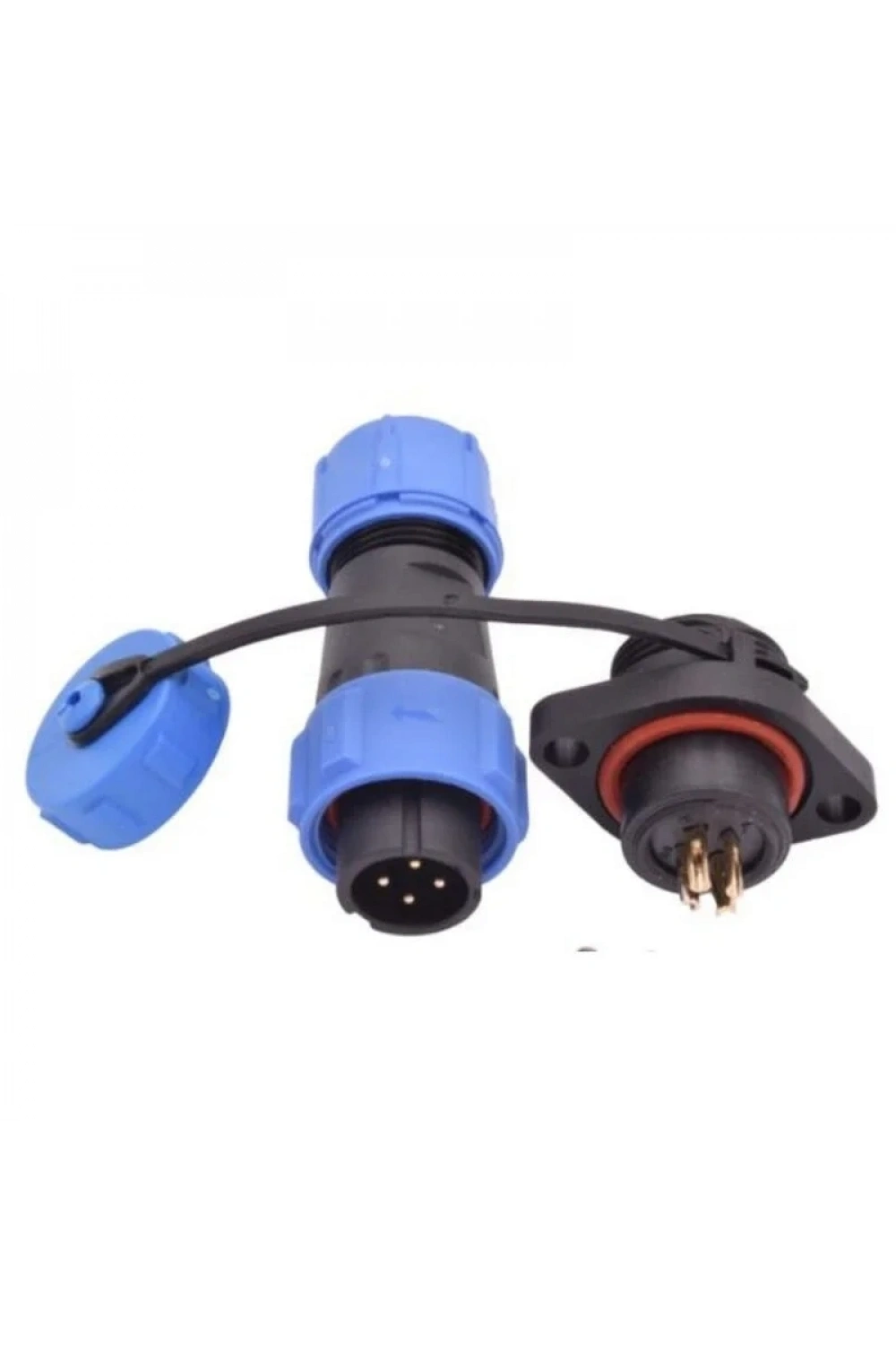 SD13 4 Pin 13mm Su Geçirmez Konnektör Takımı - Flanşlı Panel Tipi