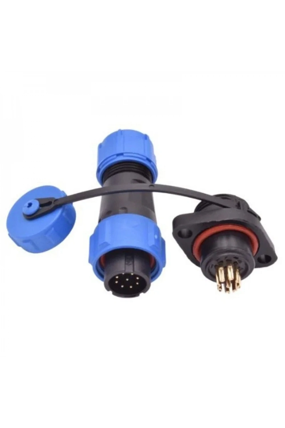 SD13 9 Pin 13mm Su Geçirmez Konnektör Takımı - Flanşlı Panel Tipi