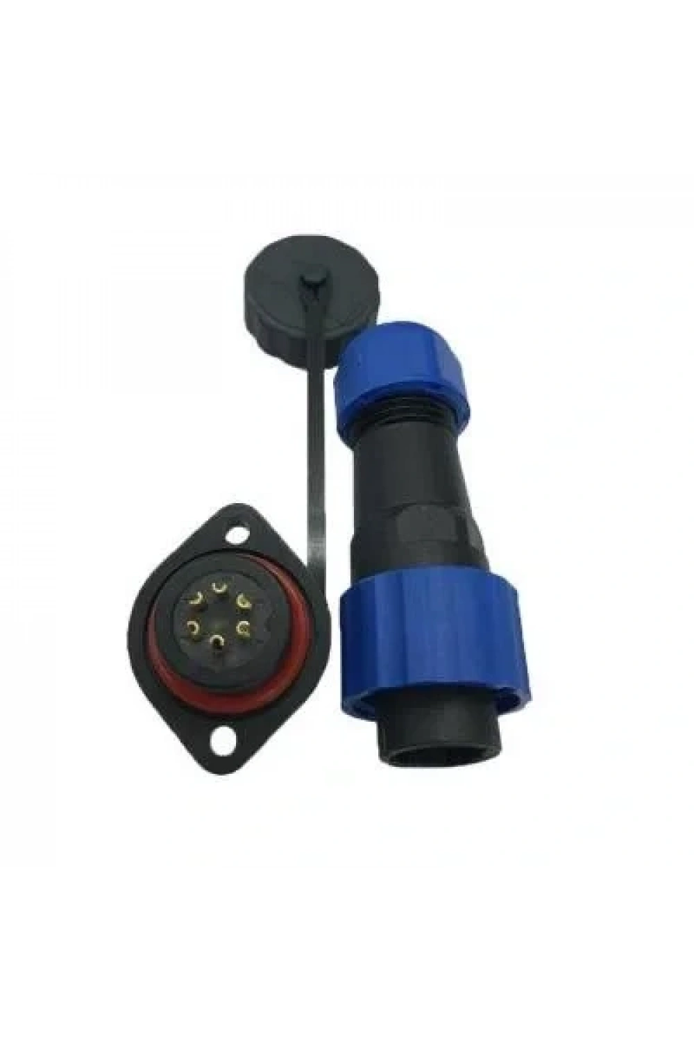 SD16 6 Pin 16mm Su Geçirmez Konnektör Takımı - Flanşlı Panel Tipi