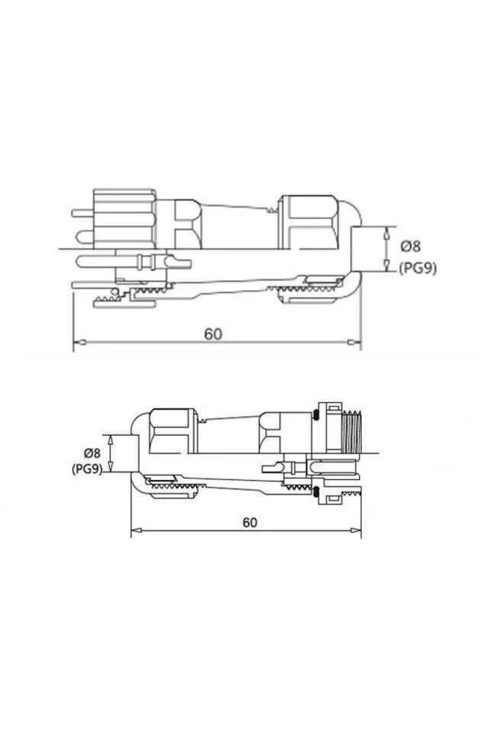 SD16 7 Pin 16mm Su Geçirmez Konnektör Takımı