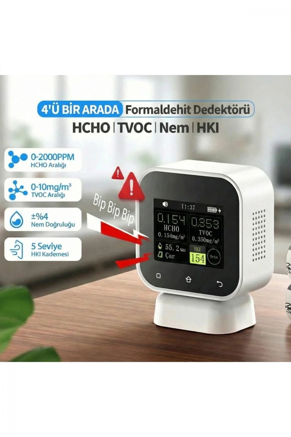 SFD-02 4ü 1 Arada Dokunmatik Hava Kalitesi Ölçüm Cihazı