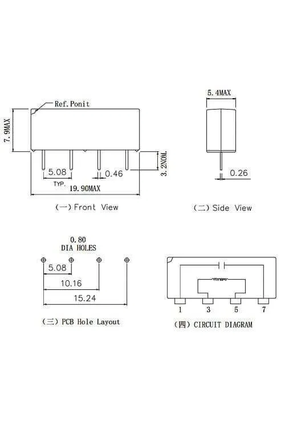 SIP-1A24 24V 1A Reed Röle - 4-Pin