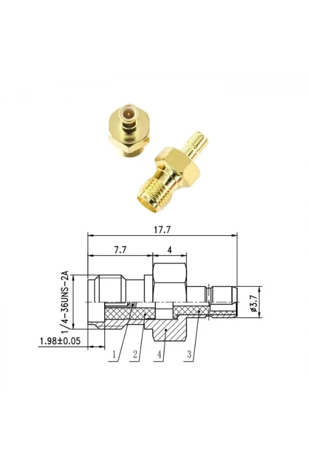 SMA Dişi - SMB-KJ Erkek Coaxial Konnektör