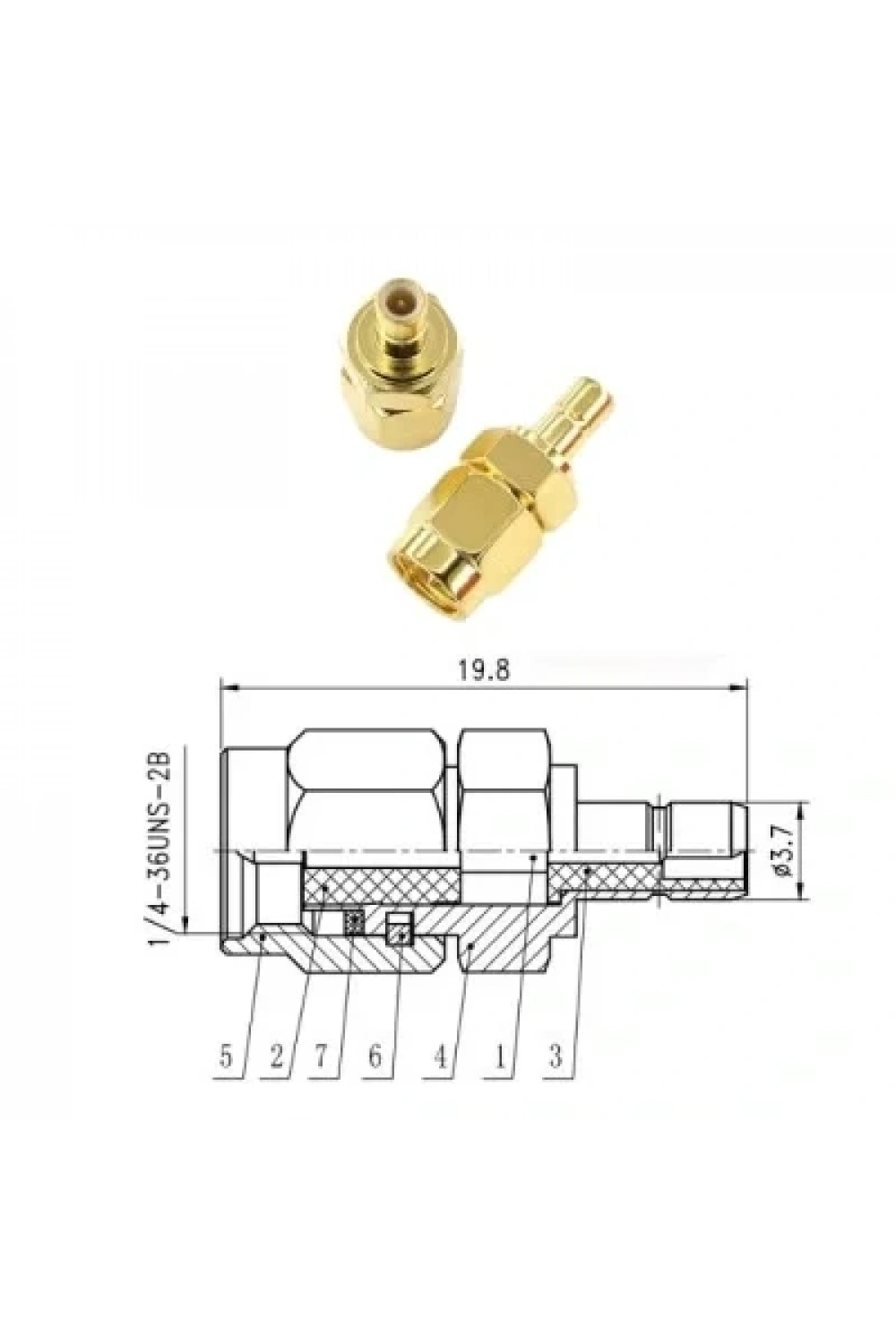 SMA Erkek - SMB-JJ Erkek Coaxial Konnektör