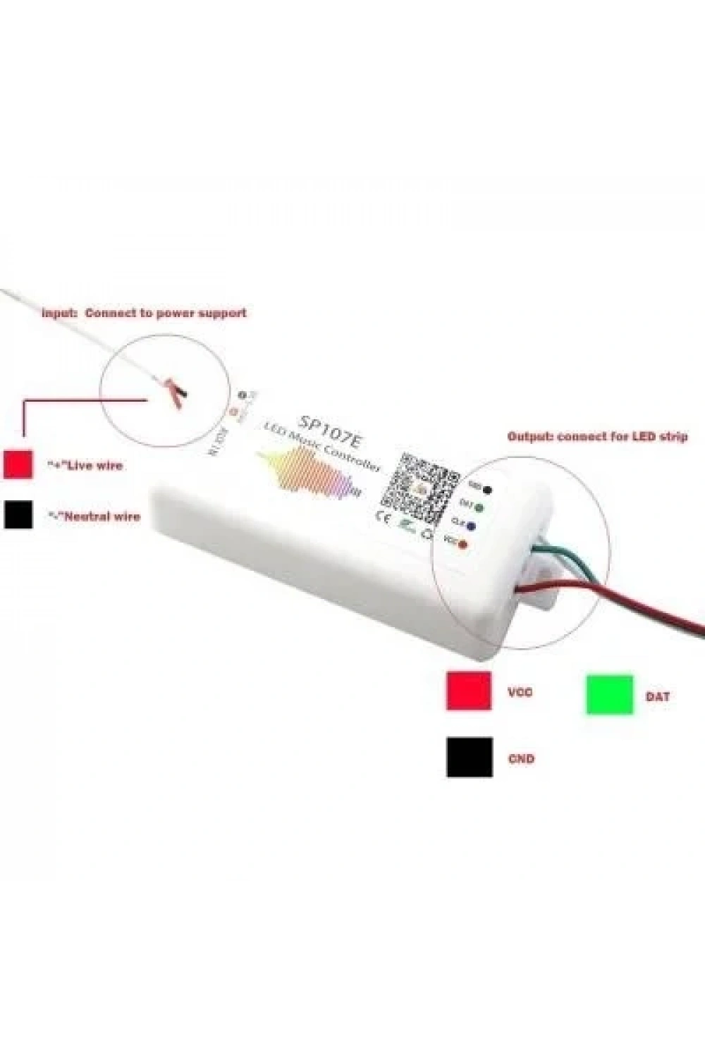SP107E Bluetooth Ws2812 Adreslenebilir Led Kontrol Kartı