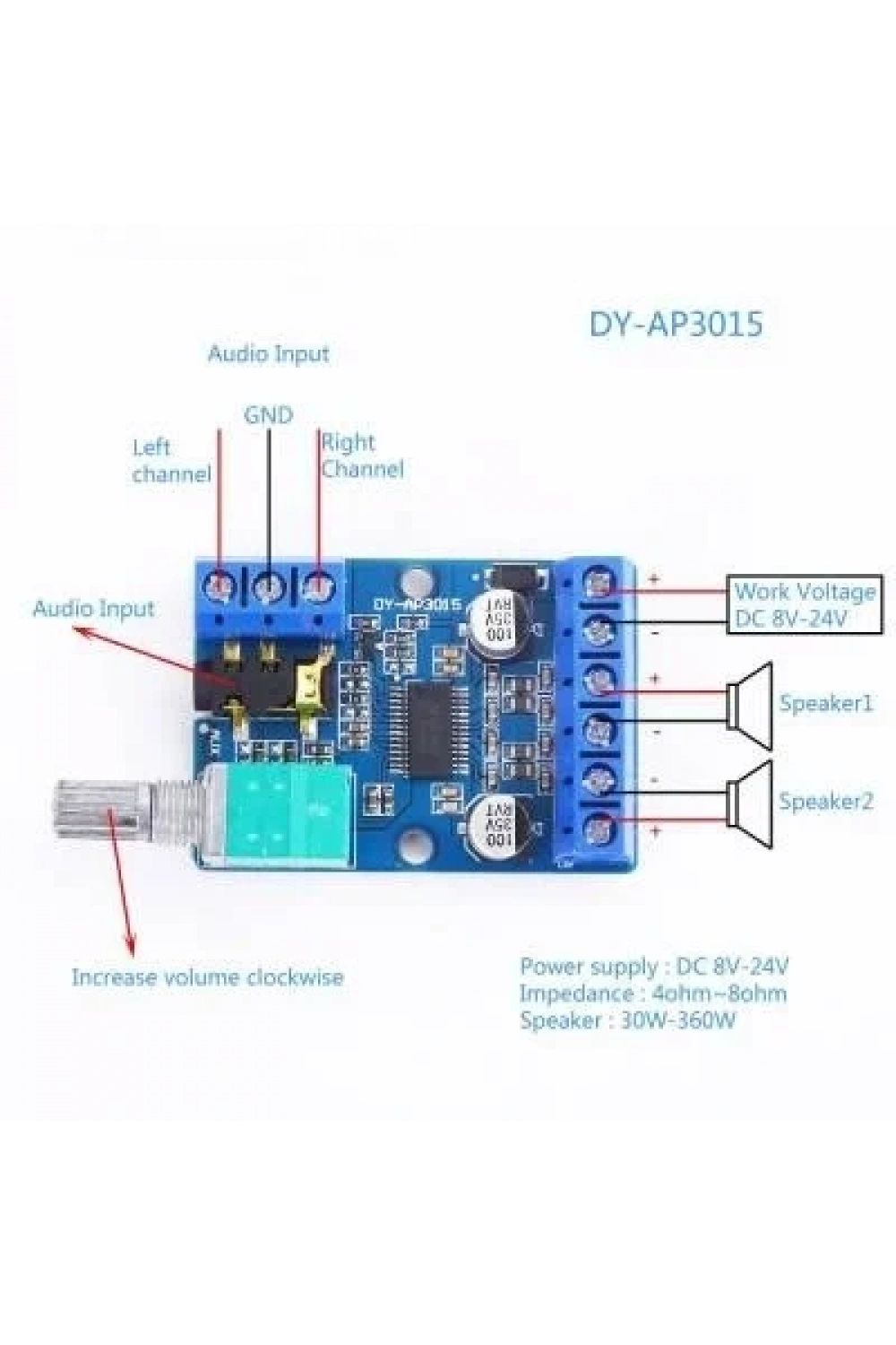 Stereo 2x30W Amfi Devresi DY-AP3015