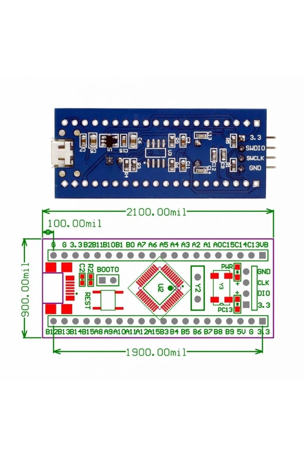STM32F030C8T6 ARM STM32 Mini Geliştirme (Development) Kartı Modülü