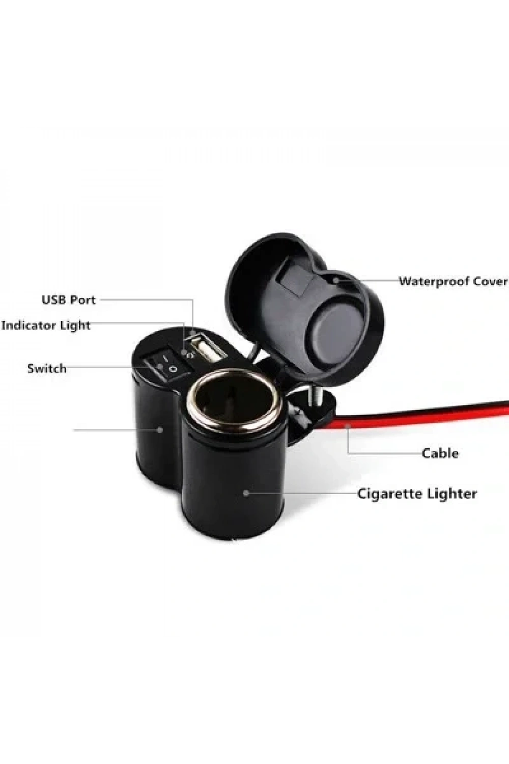 Su Geçirmez Çok Fonksiyonlu USB Şarj Cihazı ve Çakmaklık