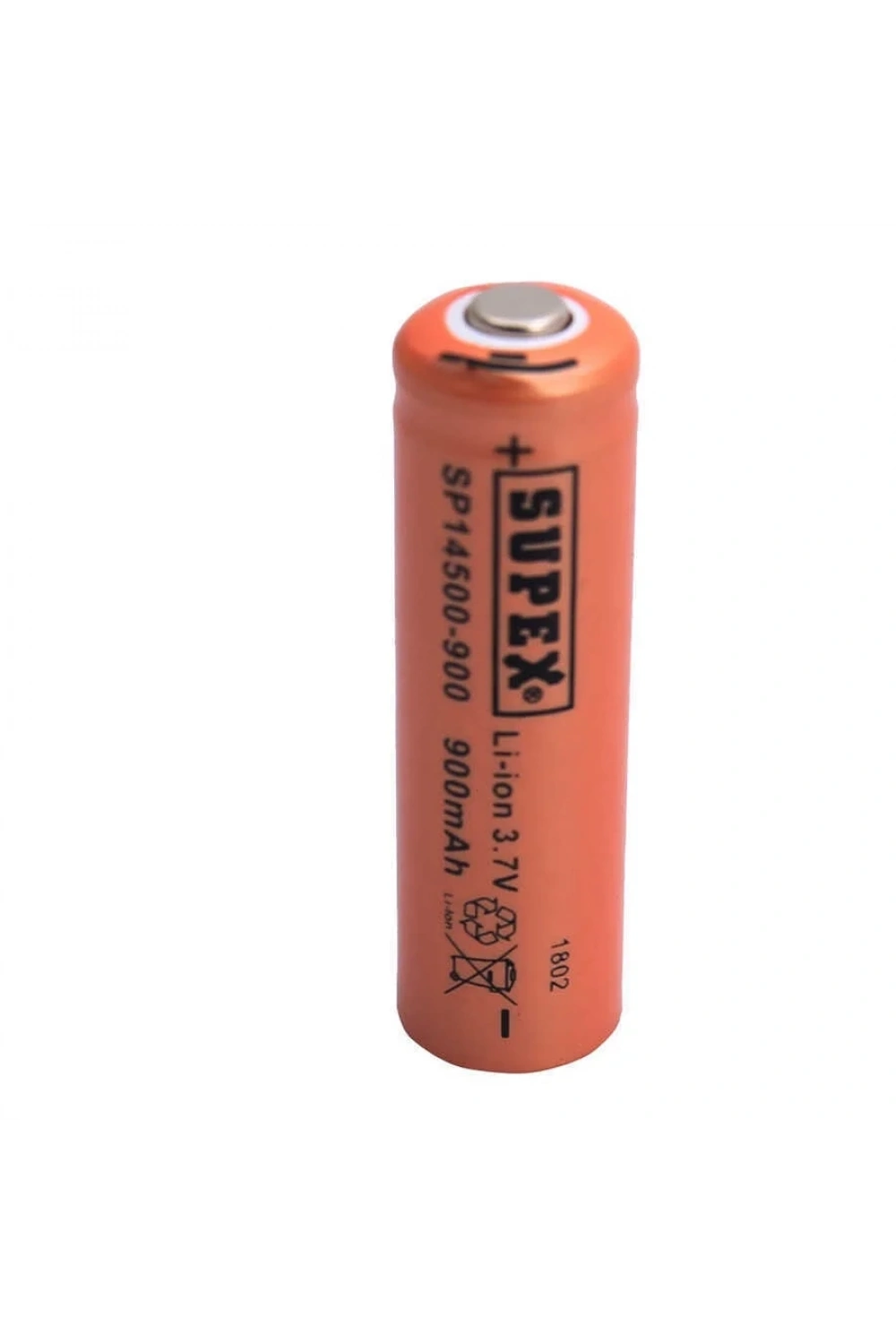 Supex 14500 3.7V 900mAh Li-ion Şarjlı Pil (Başlı)