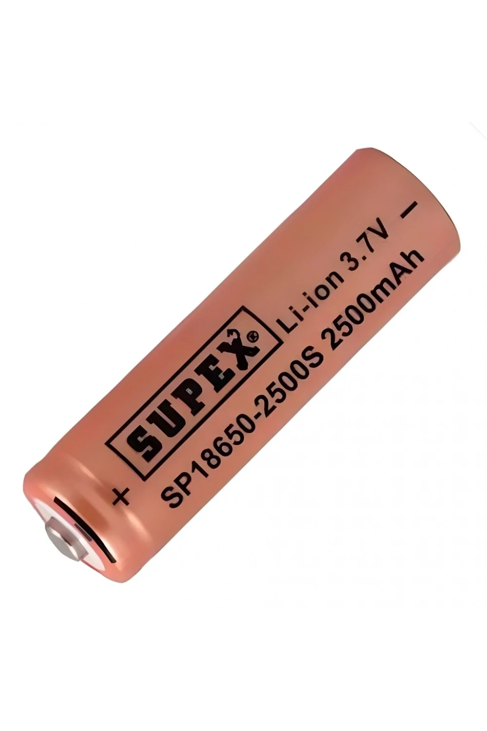 Supex 18650 3.7V 2500mAh Li-ion Şarjlı Pil (Başlı)
