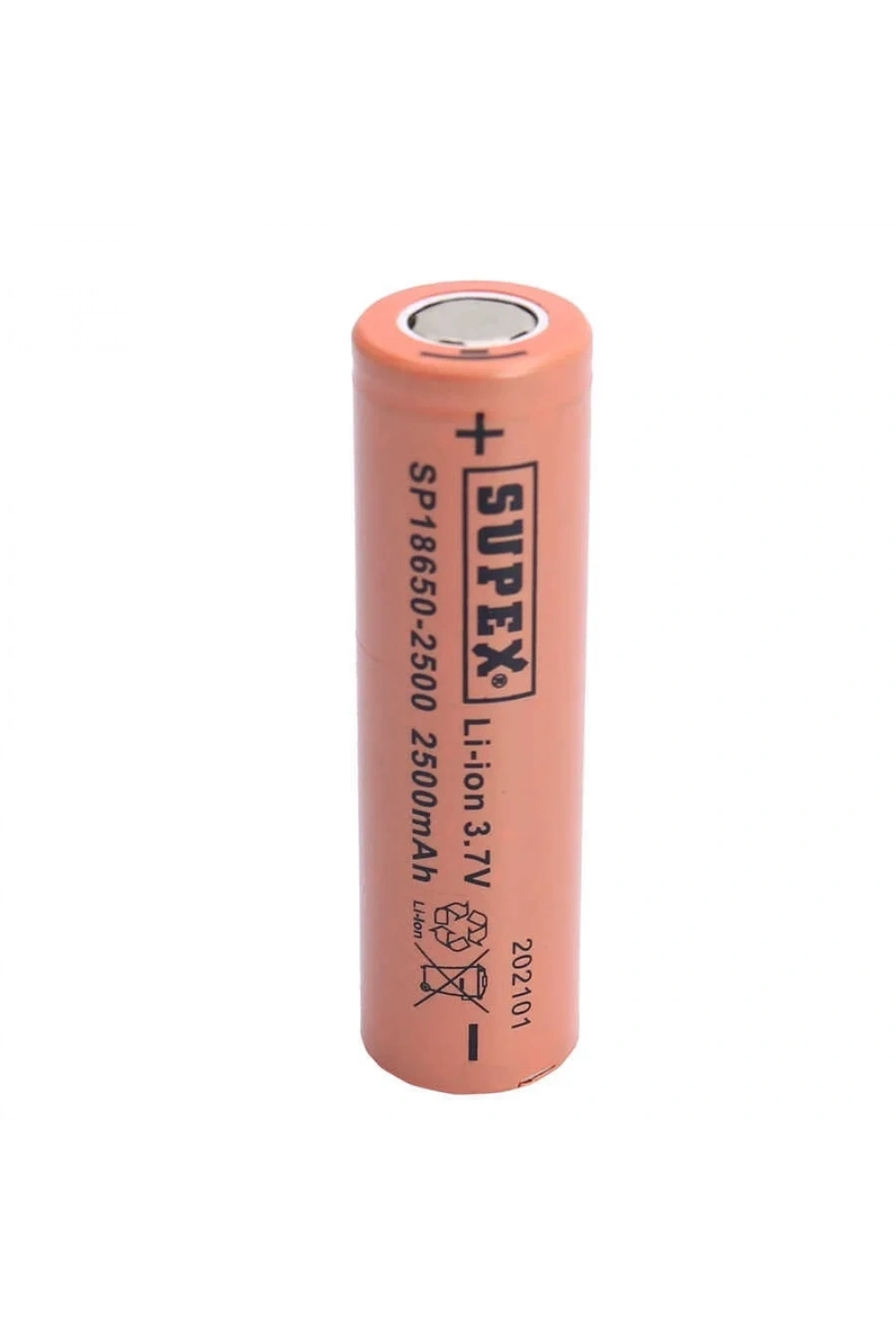 Supex 18650 3.7V 2500mAh Li-ion Şarjlı Pil (Başsız)