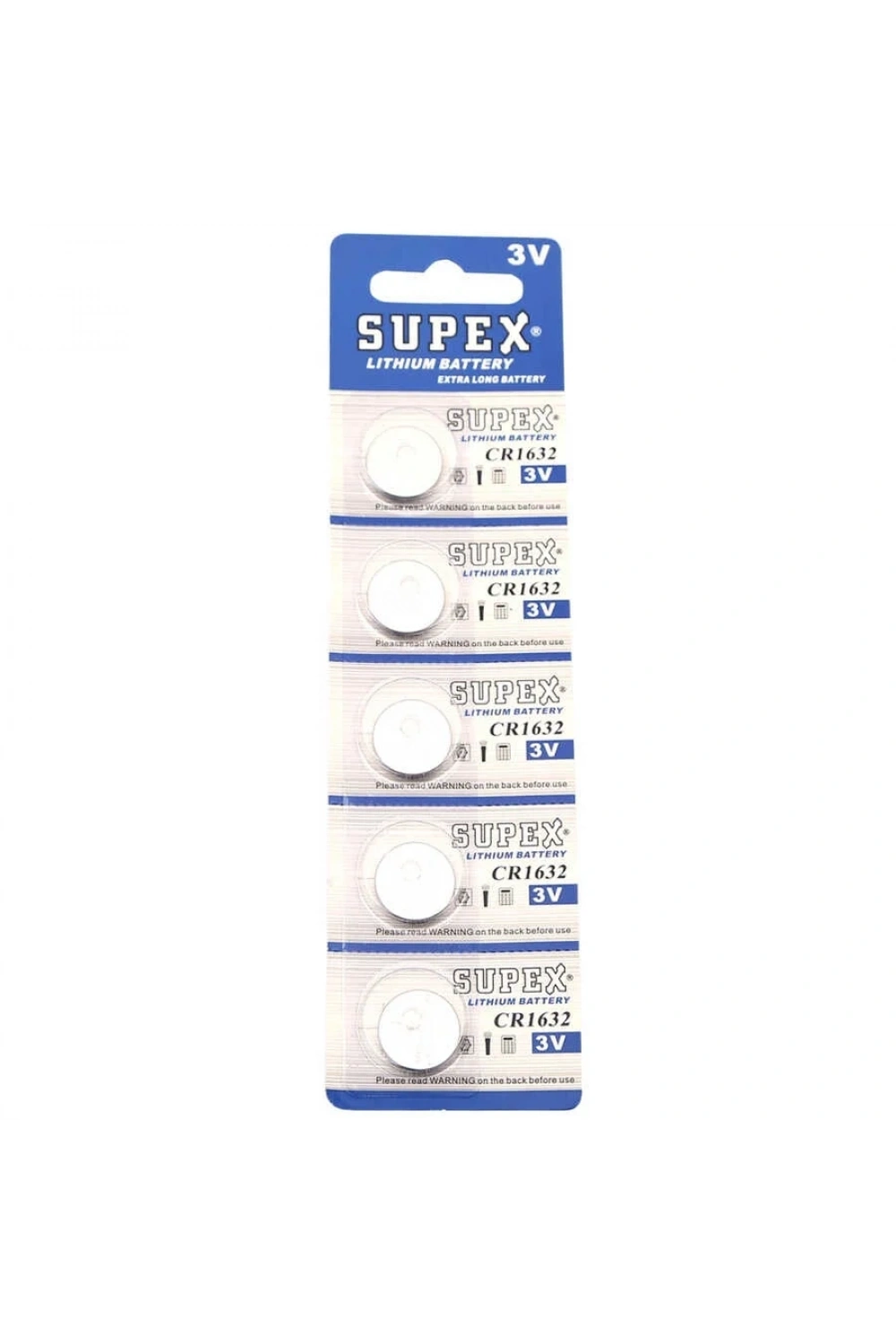 Supex CR1632 3V Lityum Düğme Pil 5li Kart