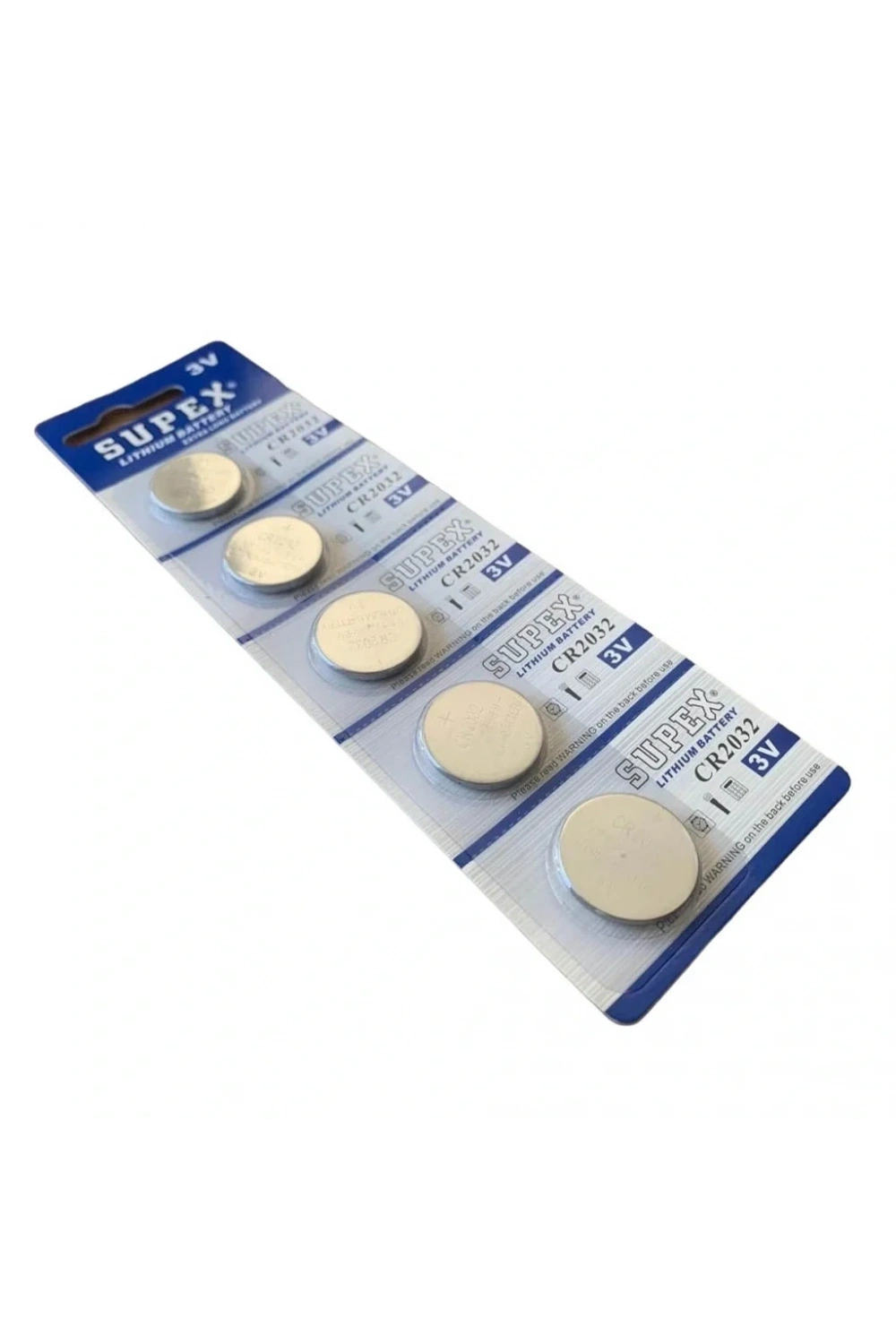 Supex CR2032 3V Lityum Düğme Pil 5li Kart Paket
