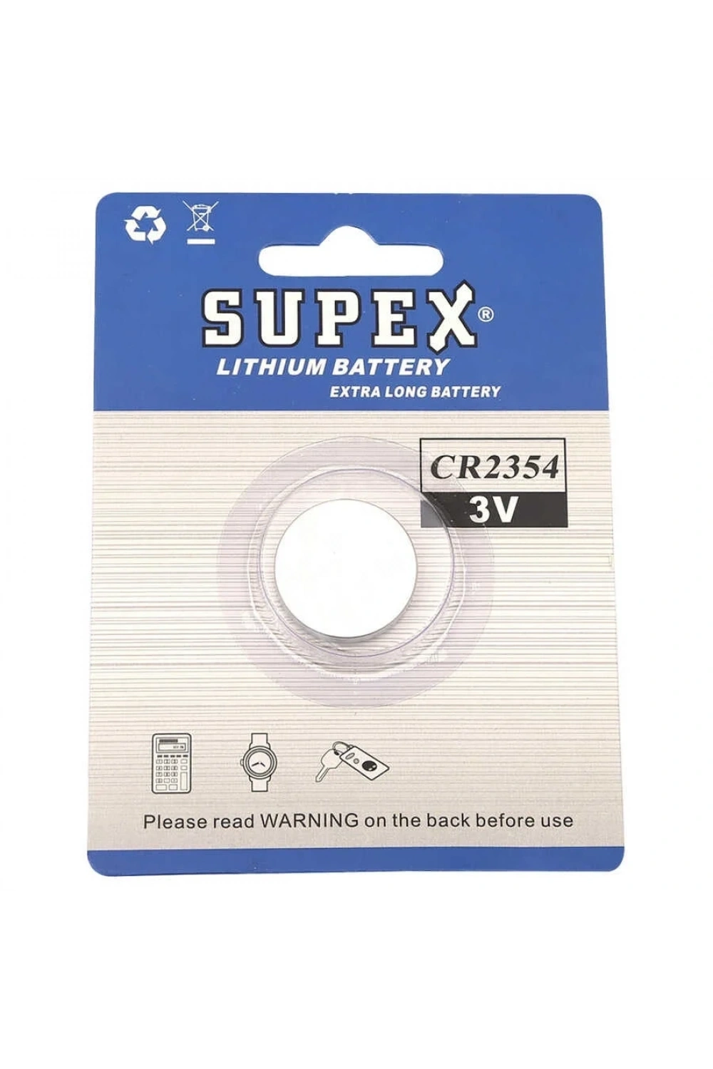 Supex CR2354 3V Lityum Düğme Pil Tekli Kart