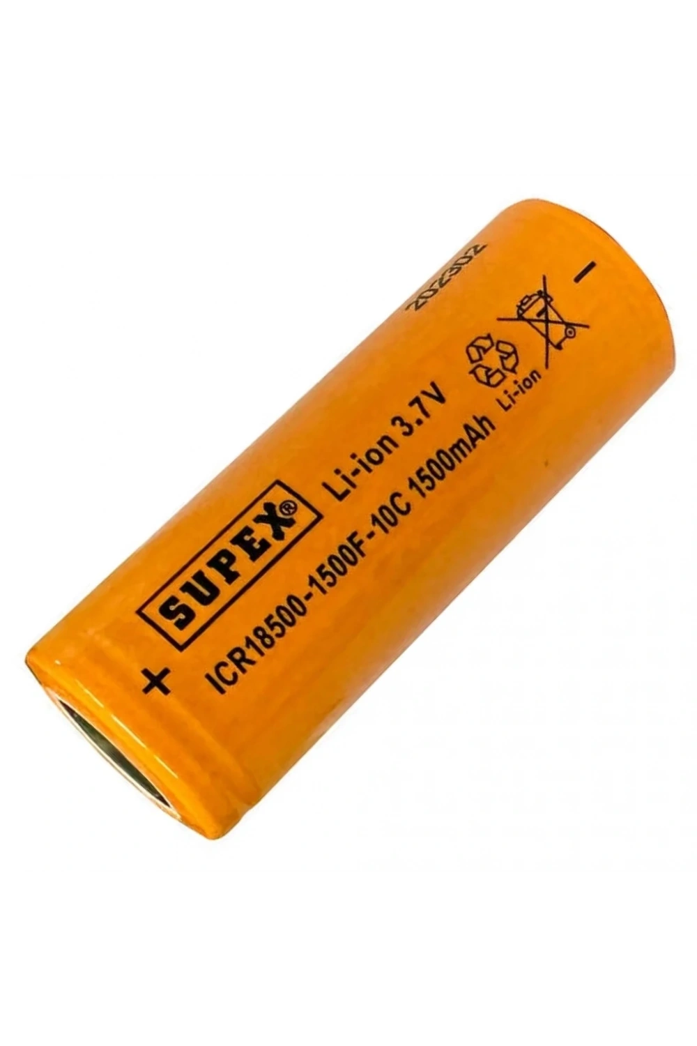Supex ICR18500 3.7V 1500mAh Li-ion Şarjlı Pil 10C Deşarj Akımı (Başsız)