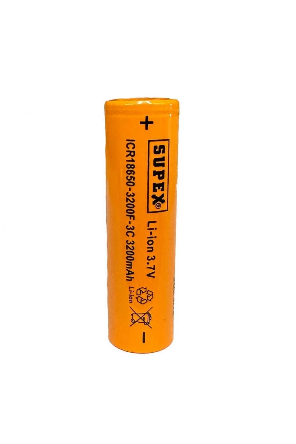 Supex ICR18650 3.7V 3200mAh Li-ion Şarjlı Pil 3C Deşarj Akımı (Başsız)