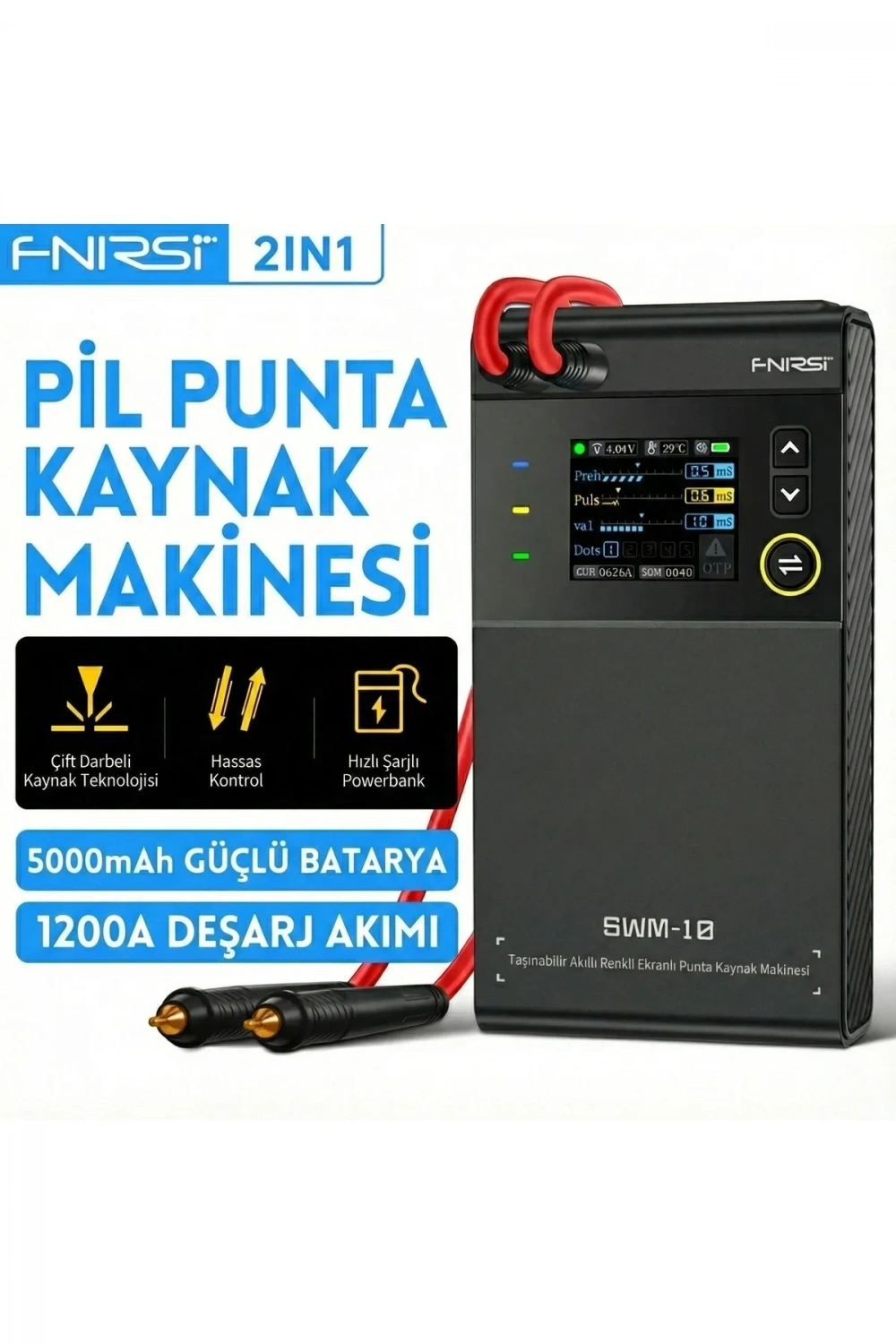 SWM-10 Taşınabilir Akıllı Renkli Ekran Nokta Pil Punta Makinesi