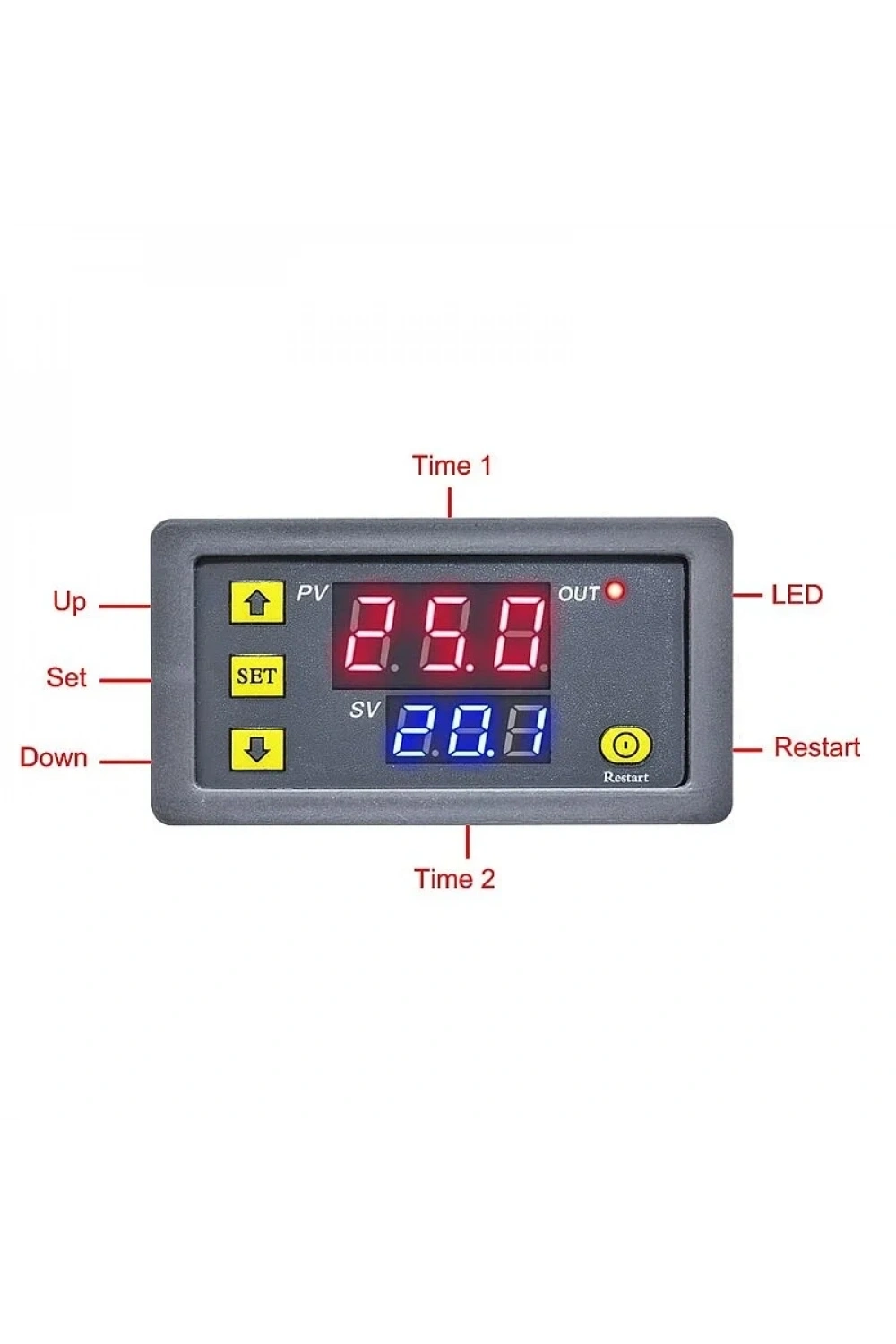 T3230 12V 20A Programlanabilir Dijital LED Ekranlı Zamanlayıcı Gecikme Rölesi