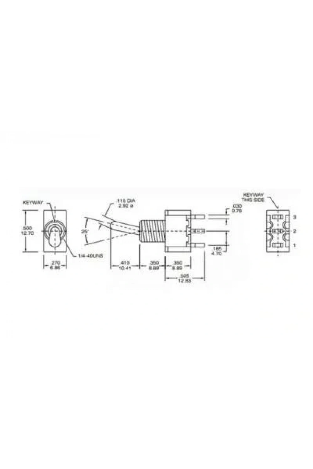 T80-T ON-ON 3-Pin Yaylı Toggle Switch