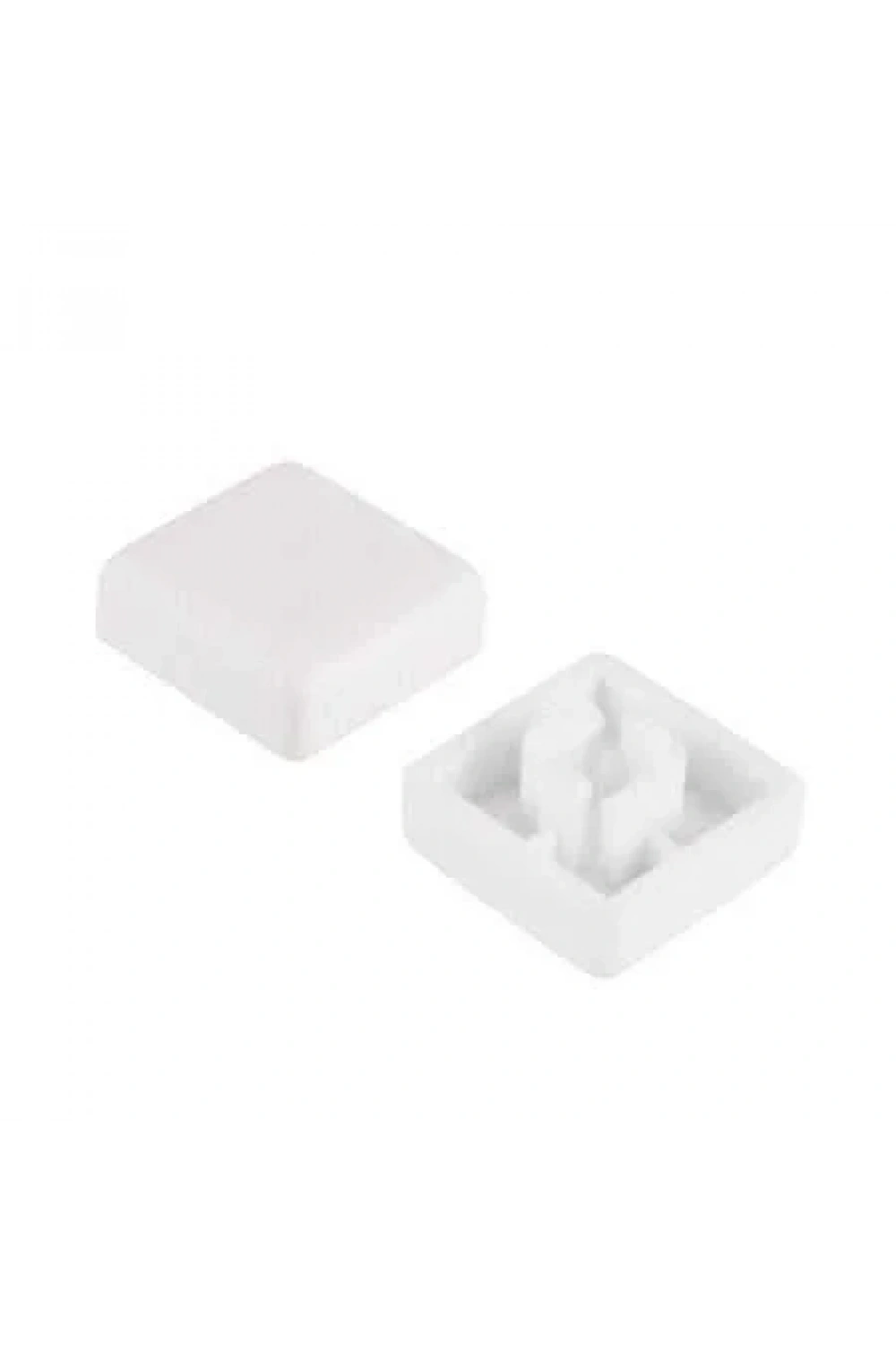 Tact Switch Kapağı Kare Beyaz - 10x10x5mm