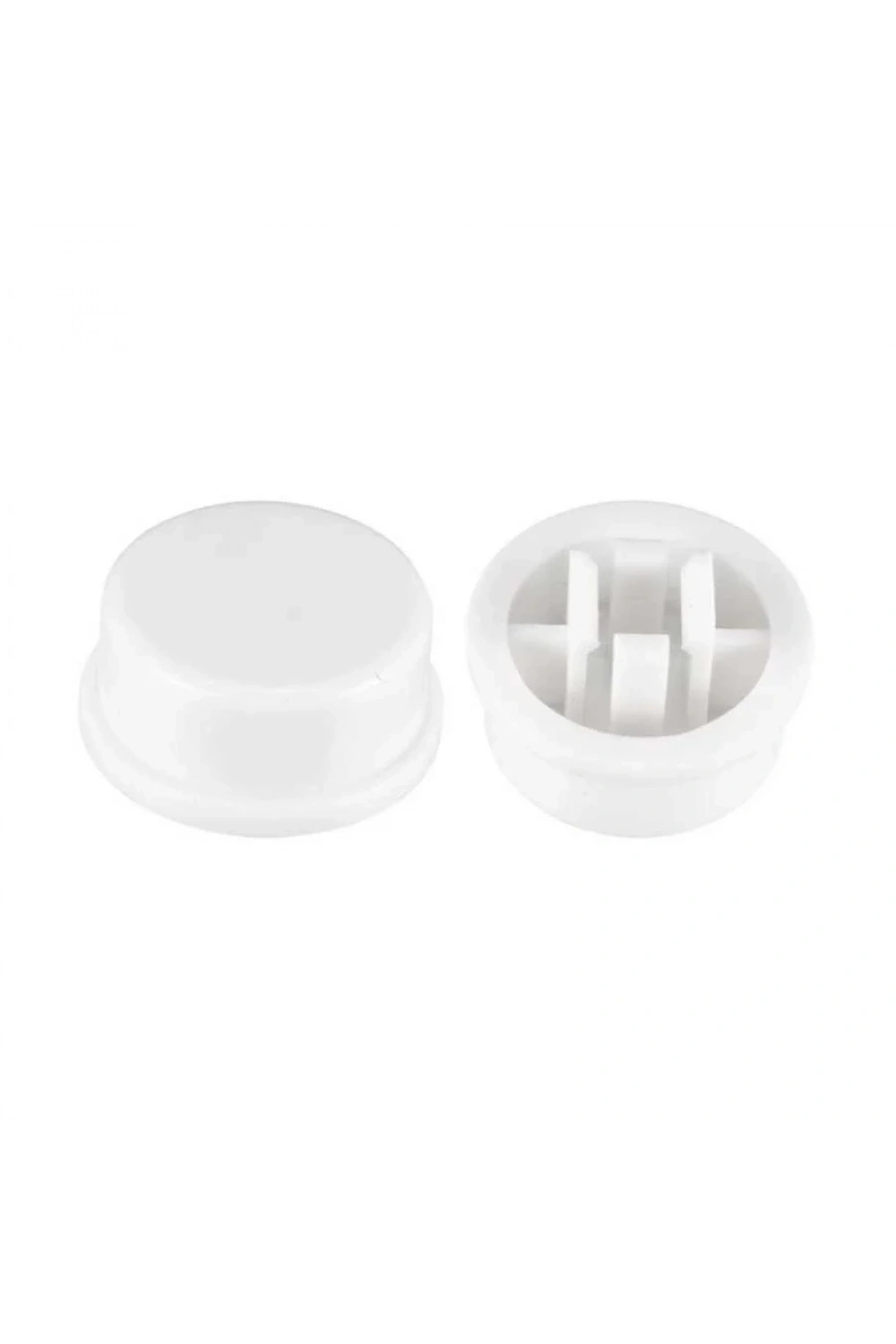 Tact Switch Kapağı Yuvarlak Beyaz - 12x12x7.3mm ile Uyumlu